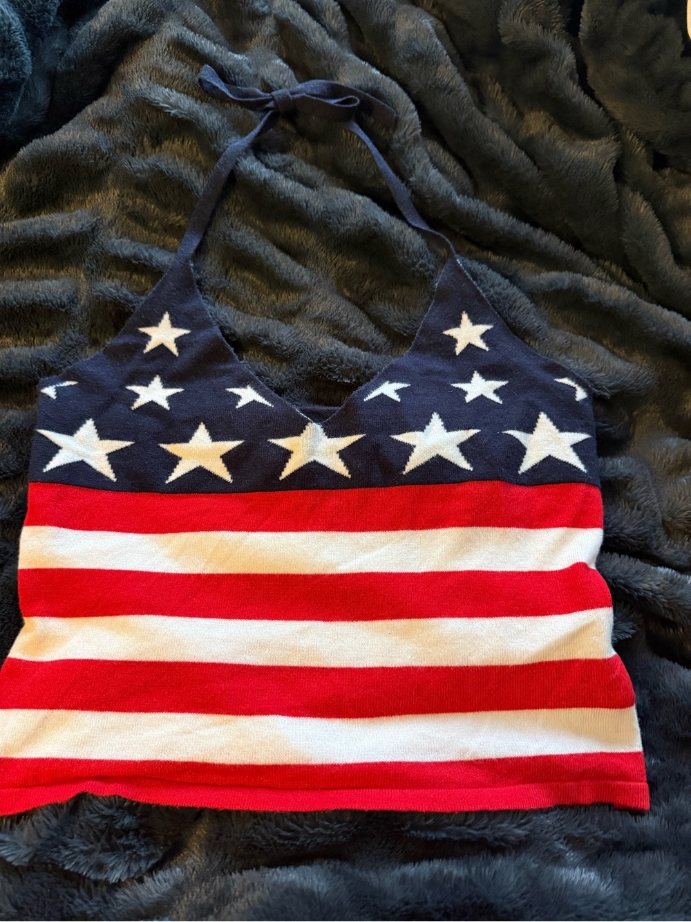 Women’s Stars & Stripes Halter Top - Red, White & Blue - Picture 3 of 5